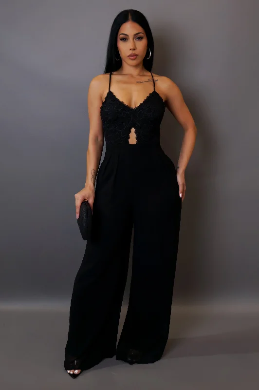 RESTOCK!! Clear As Day Jumpsuit - Black