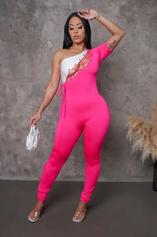 Girls Like Me Jumpsuit - Fuchsia