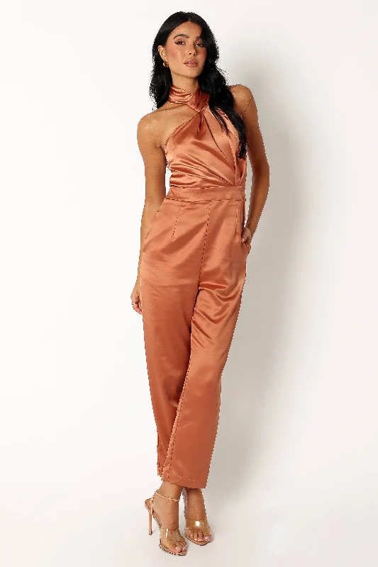 Maya Halter Jumpsuit - Brown