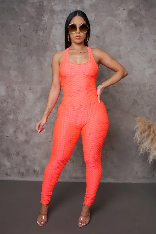 Protect Your Look Jumpsuit - Neon Pink