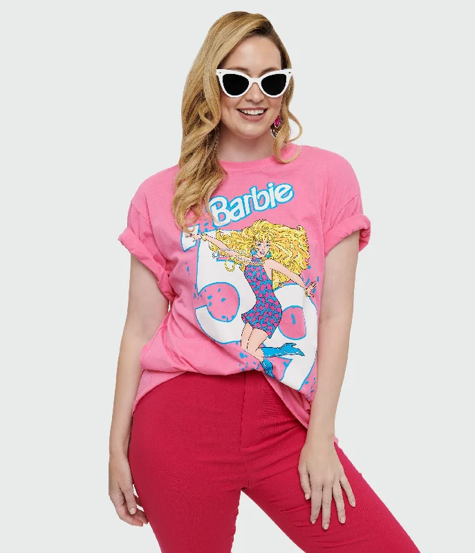 Cakeworthy Pink Barbie Birthday Oversized Graphic Tee