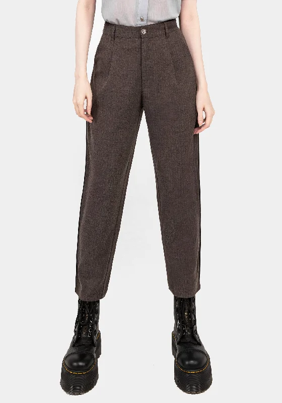 Cointrelle Herringbone Piped Tapered Trousers