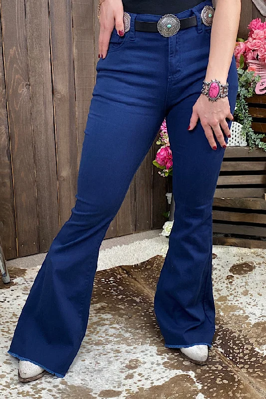 J182 Navy bell bottom pants