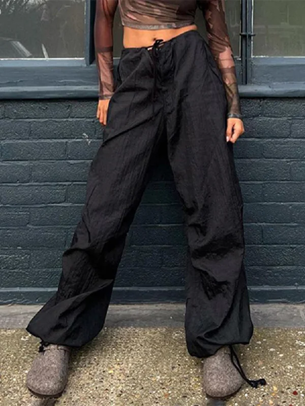 Amy Fashion - Drawstring Baggy Y2K Cargo Pants