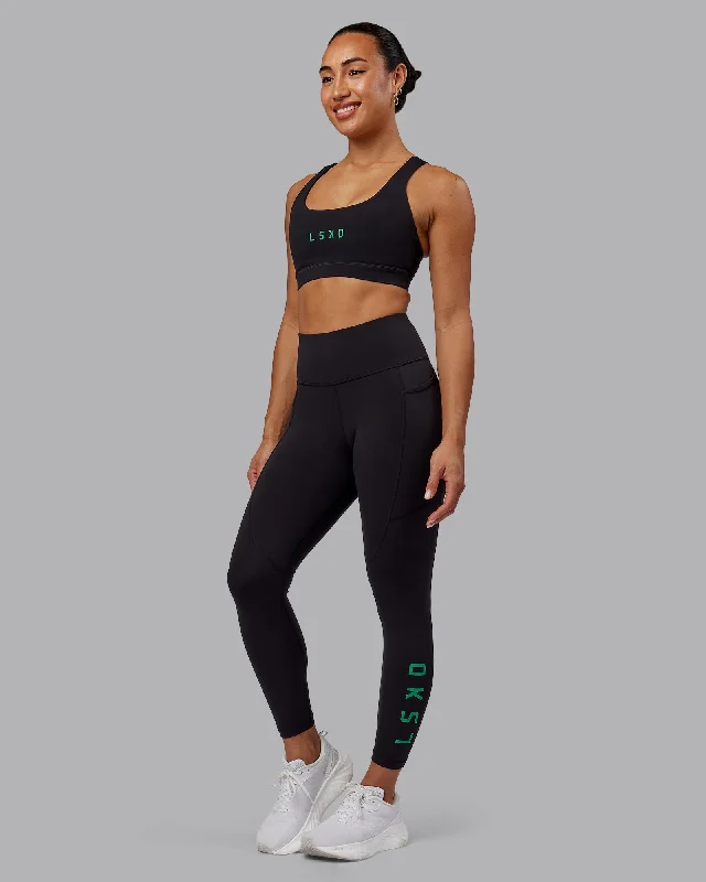 Rep 7/8 Length Leggings - Black-Impact Green