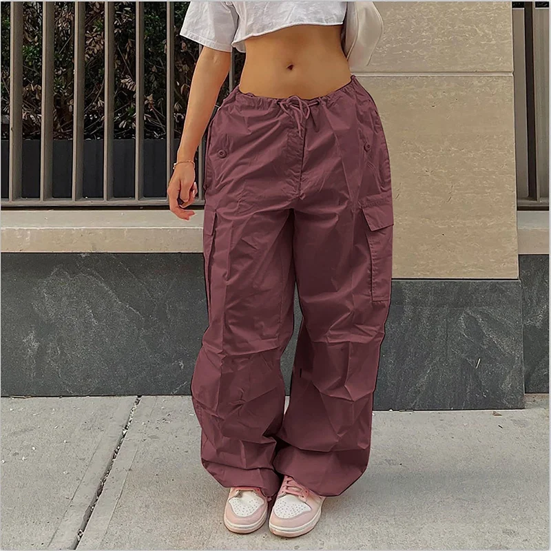 Amy Fashion - Straight Wide Leg Loose Trousers Cargo Pants