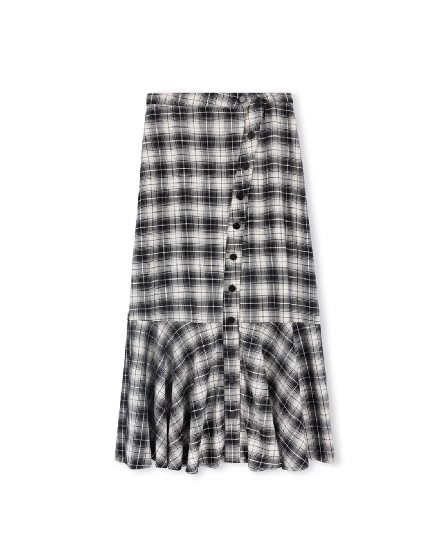 Button Down Plaid Skirt