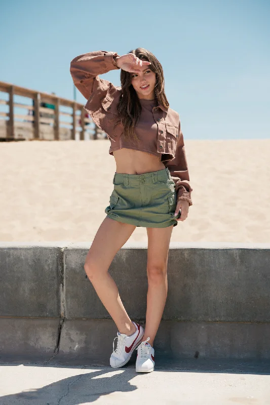 Cargo Mini Skirt - Olive