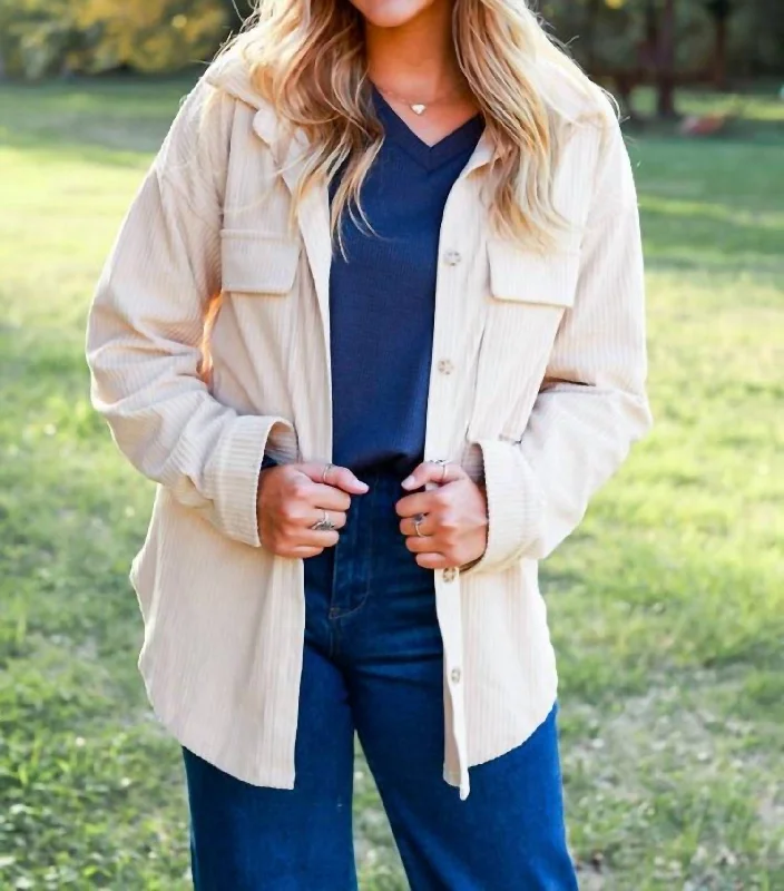 Casual Magic Shacket In Beige