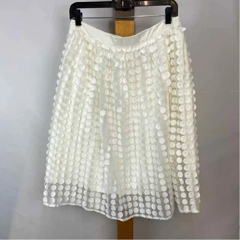 English Factory Women's Size L White Circles Skirt