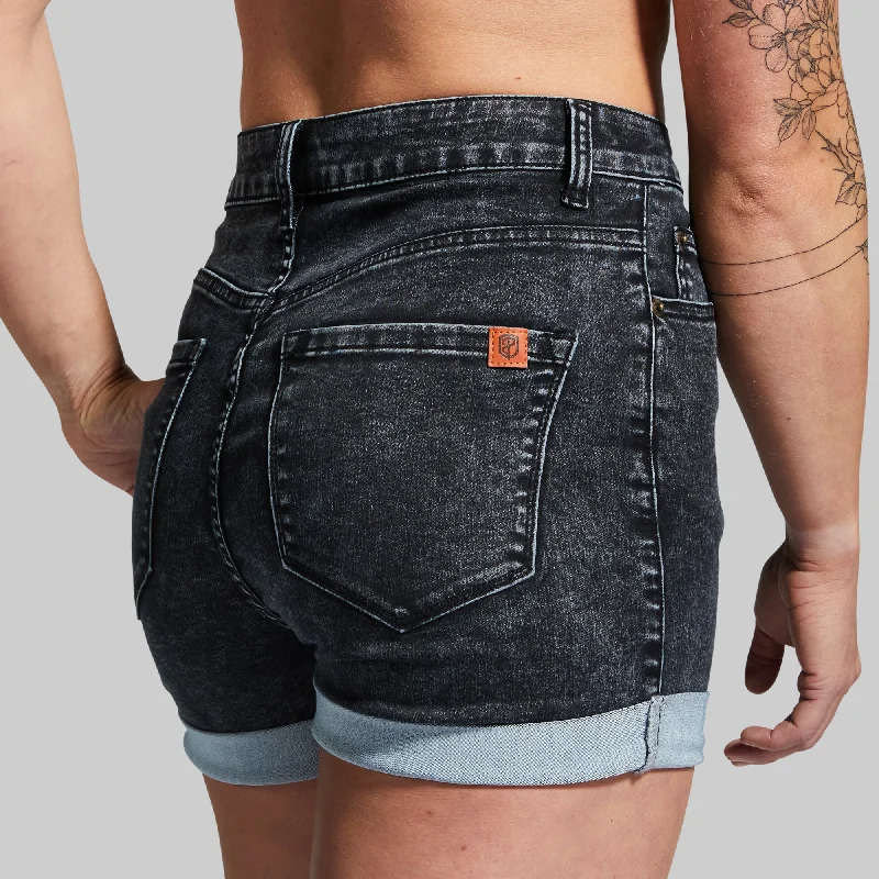 FLEX Stretchy Mom Jean Short (Black)