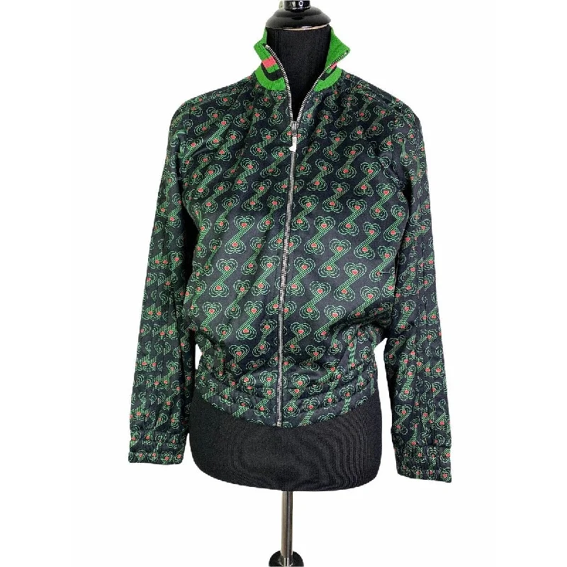 Juicy Couture Women's Printed Track Jacket Green Size Small