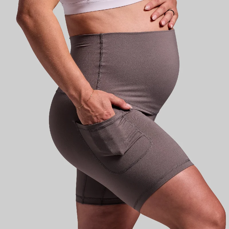 Maternity Biker Short (Grey)