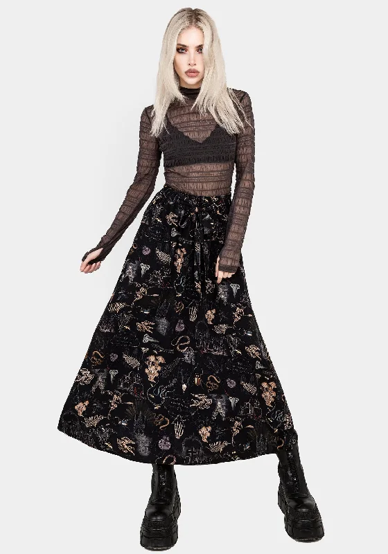 Maudeline Victoriana Print Eco-Viscose Midaxi Skirt