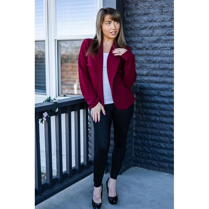 Niobe Clothing Womens Lightweight Casual Open Front Blazer