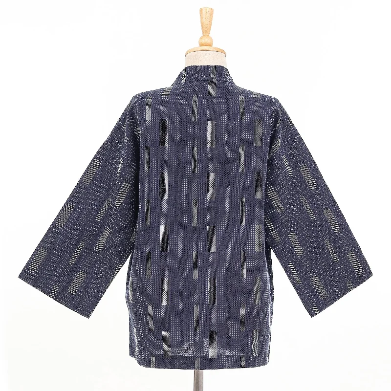 Novica Handmade Dark Maze Cotton Kimono Jacket