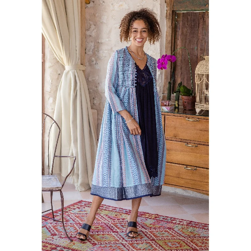 Novica Handmade Jaipur Heritage Smocked Cotton Duster