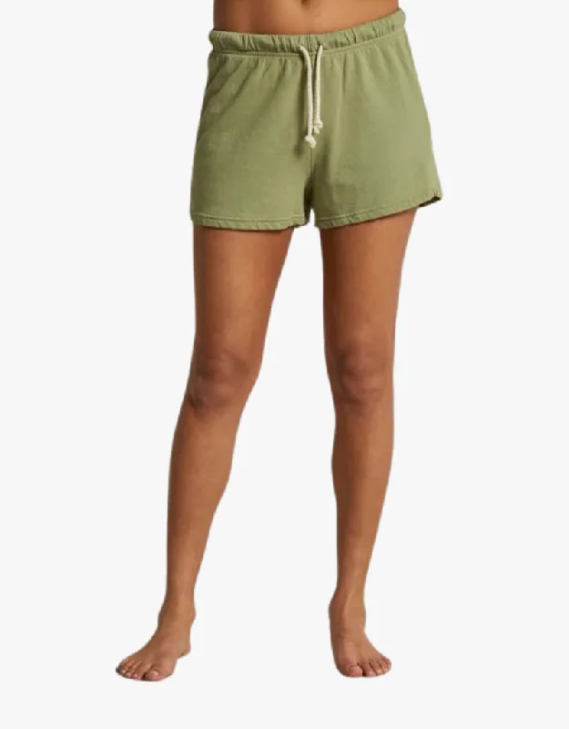 Perfect White Tee Layla French Terry Sweatshorts in Oil Green