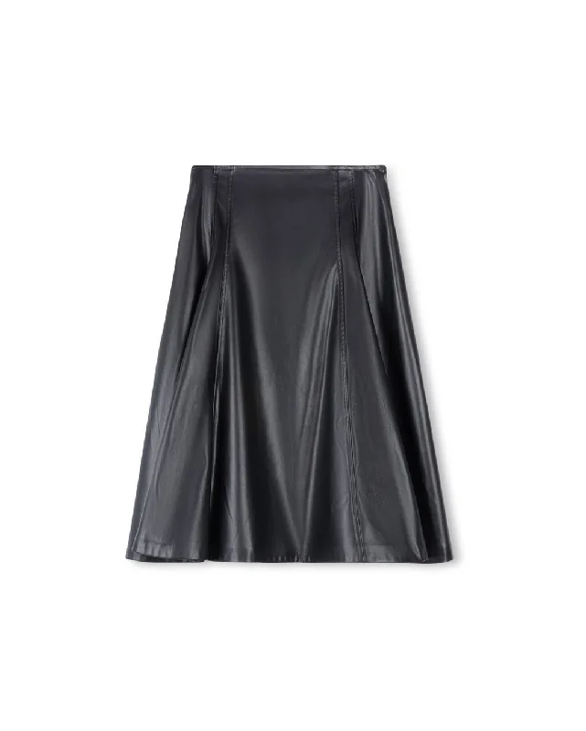 Seamed Leather Skirt