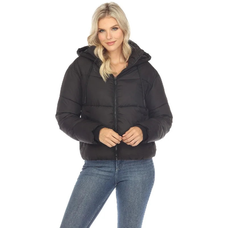 Women's Full Front Zip Hooded Puffer Jacket