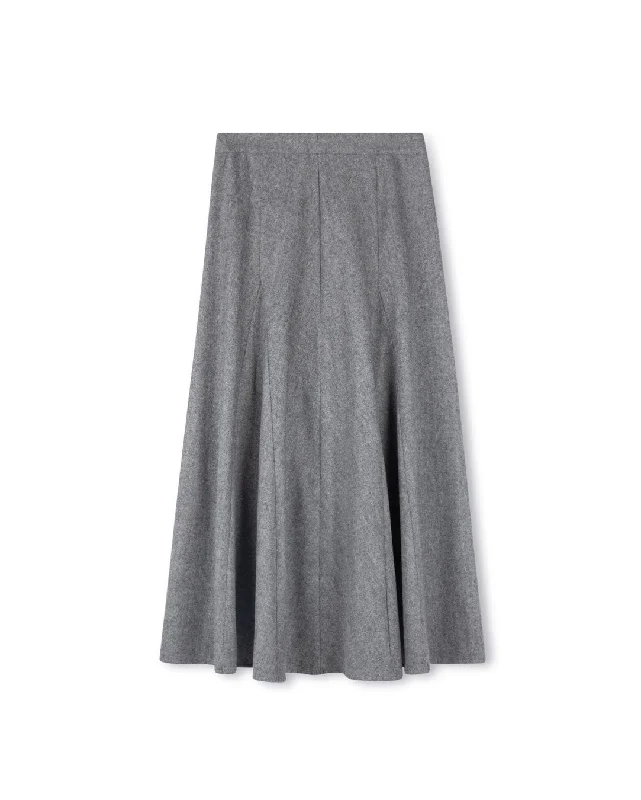 Wool Herringbone Maxi Skirt