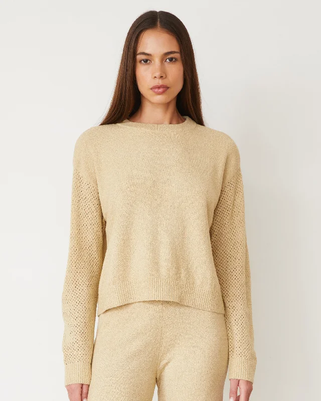 Boucle Knit Mesh Mixed Sweater