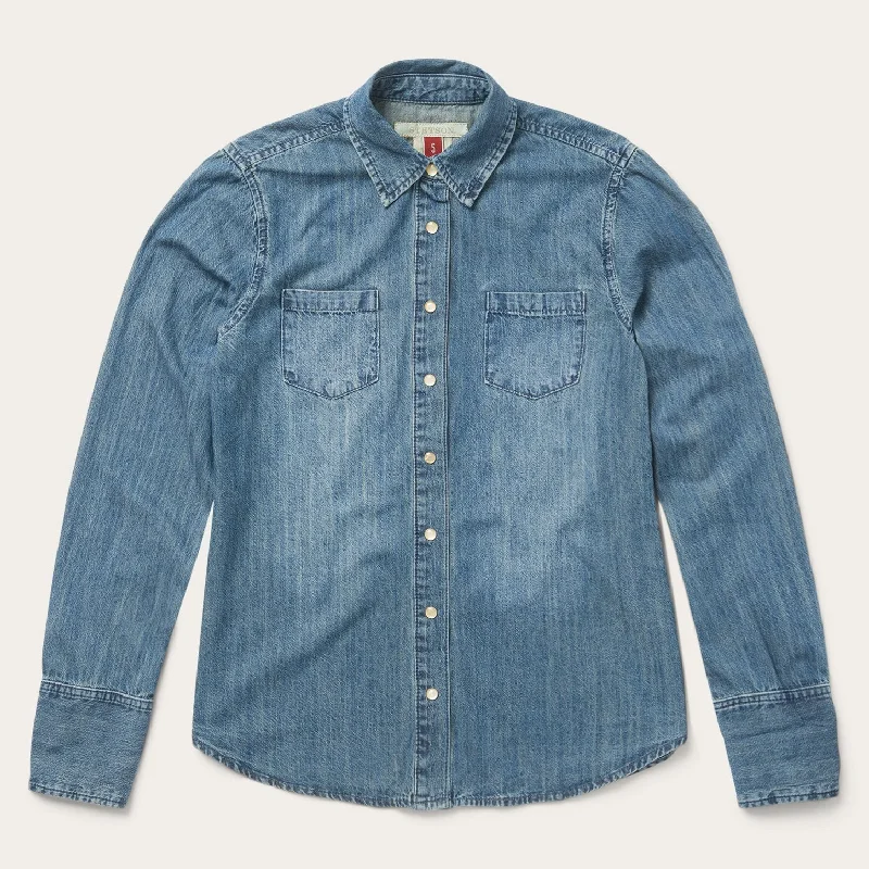 Denim Snap Front Western Shirt