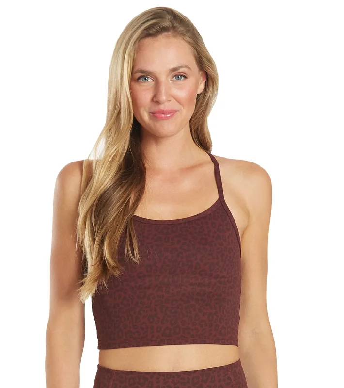 Everyday Yoga Unity Cheetah Crop Tank Burgundy Cheetah