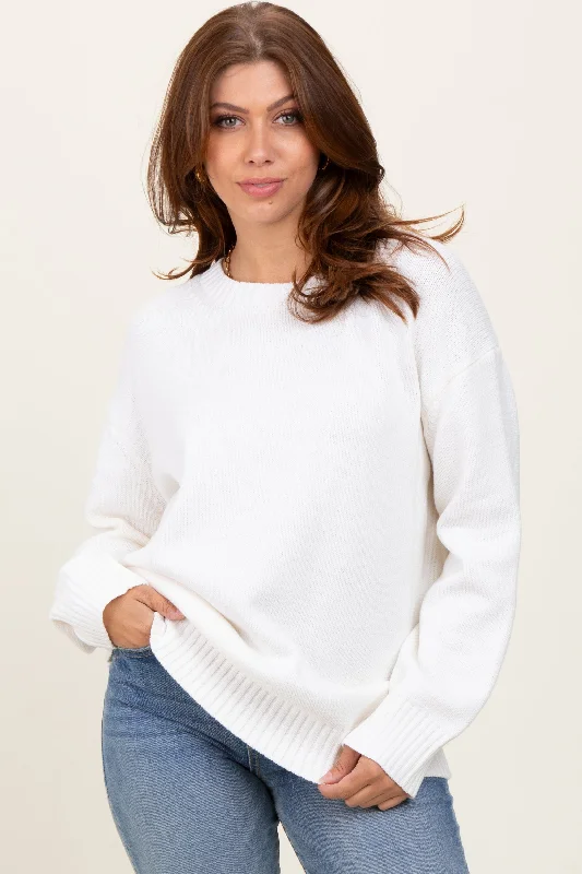 Ivory Soft Knit Basic Sweater