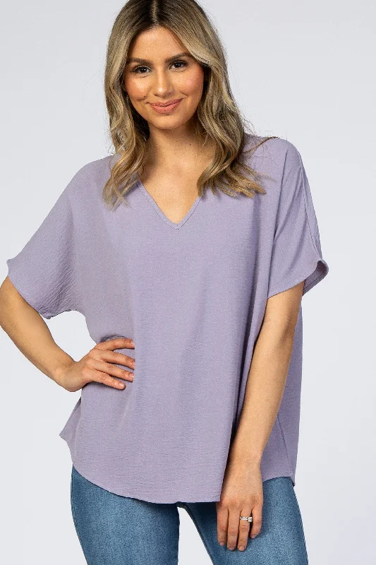 Lavender Short Sleeve Blouse