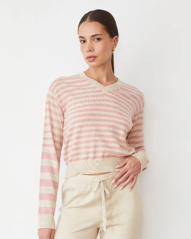 Lightknit Stripe V Neck