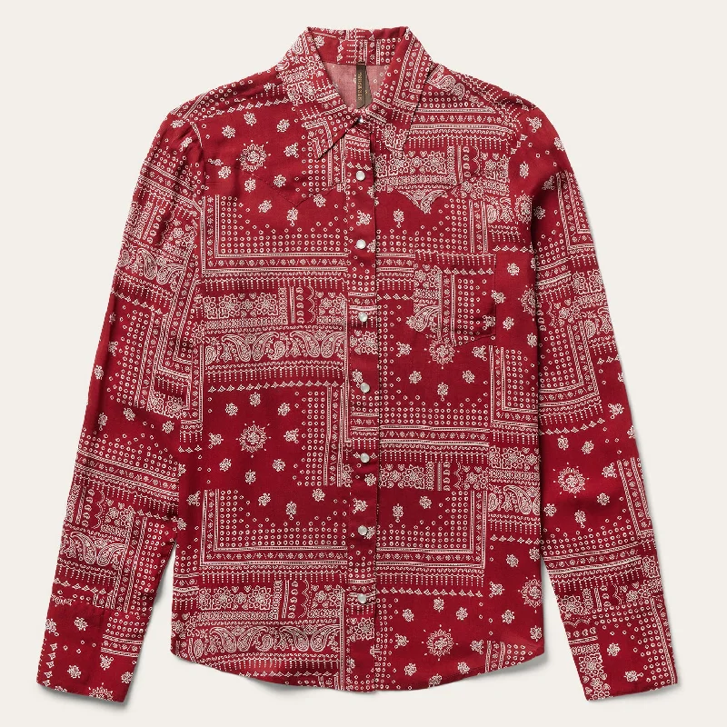 Red Bandana Patchwork Shirt