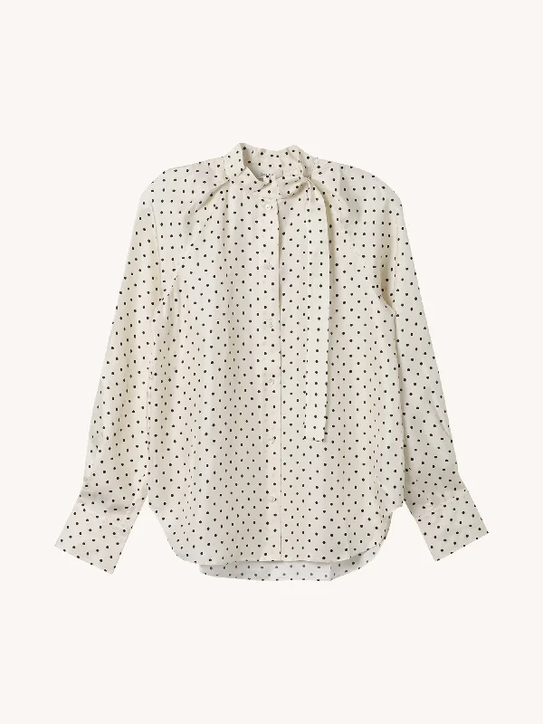 Tie Neck Polka Dot Top